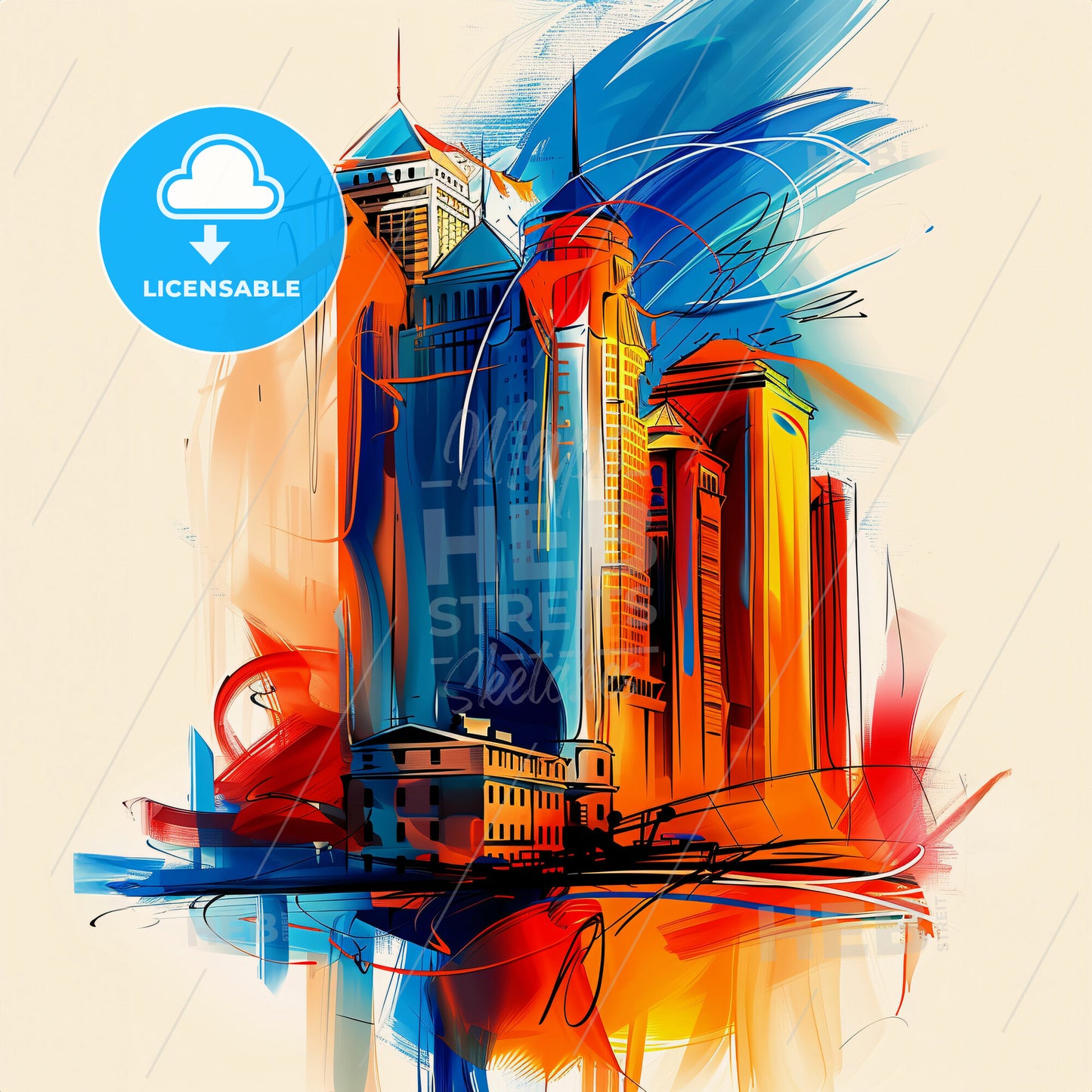 Vibrant Tampa, Florida - A Colorful Painting Of A City