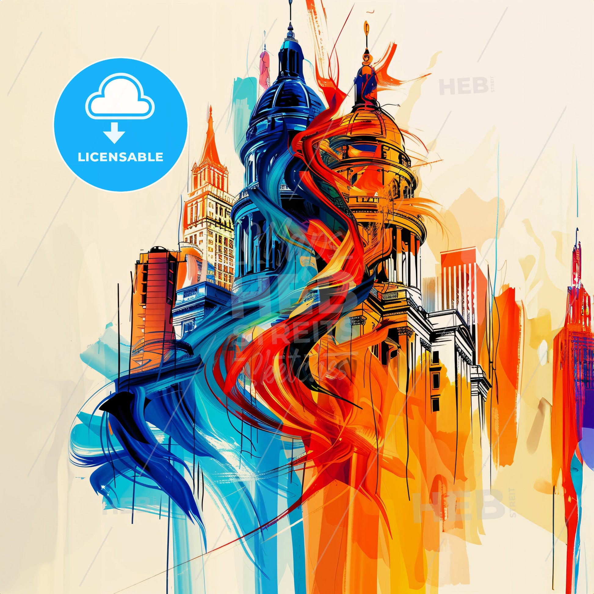 Vibrant Tampa, Florida - A Colorful Painting Of A Building