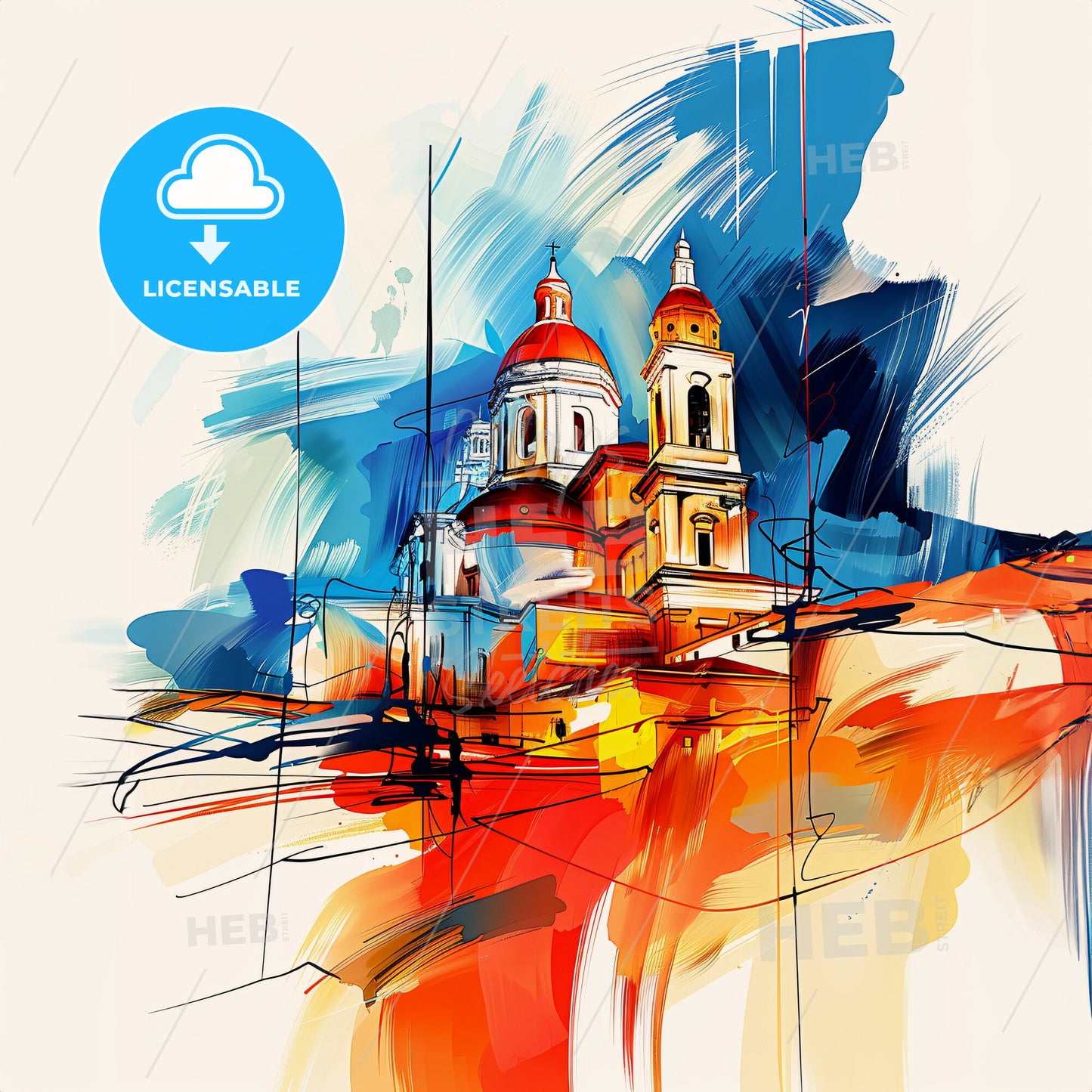 Vibrant Taranto , Italy - A Painting Of A Building