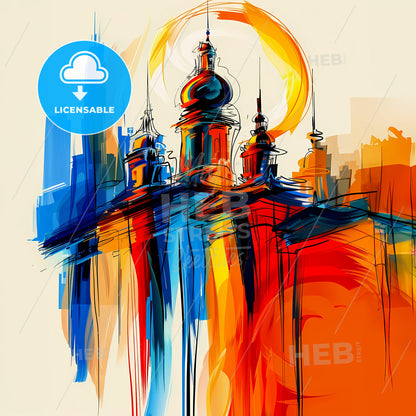 Vibrant Taubate, Brazil - A Colorful Painting Of A Building