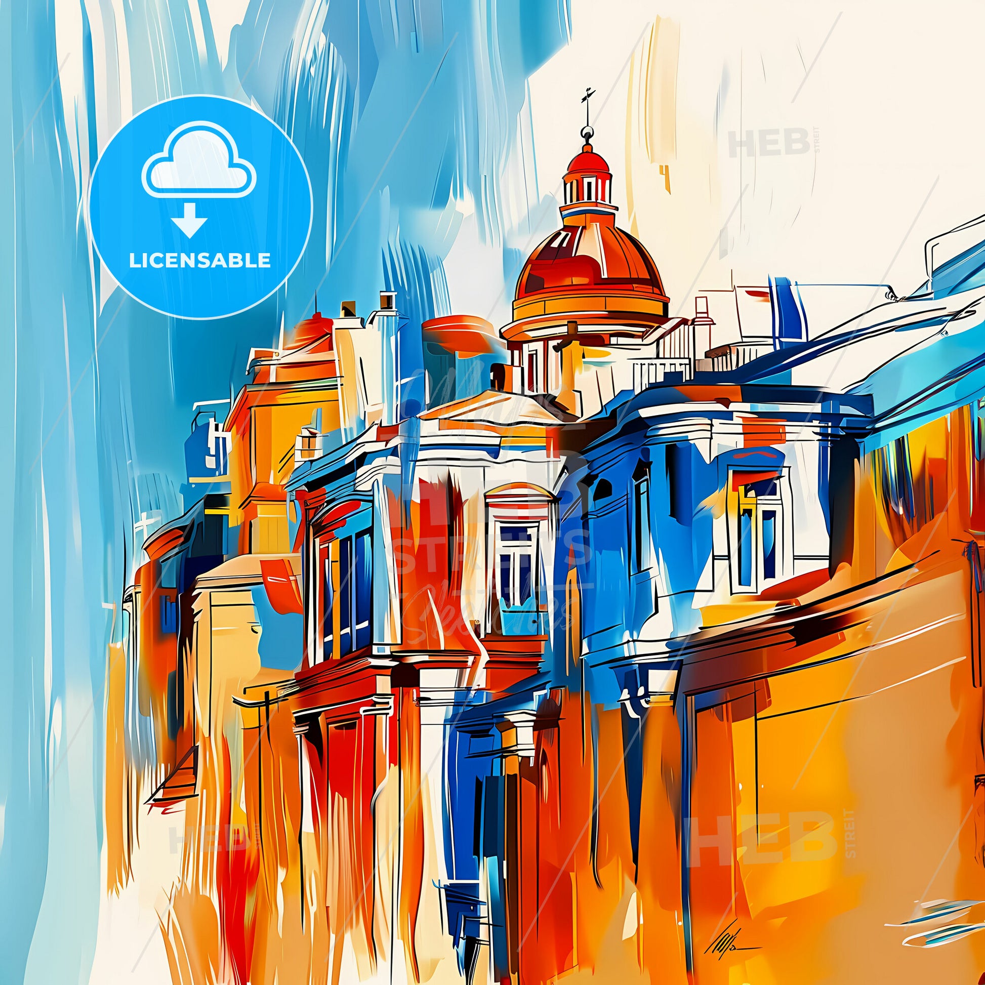 Vibrant Tauranga, New Zealand - A Painting Of A Building