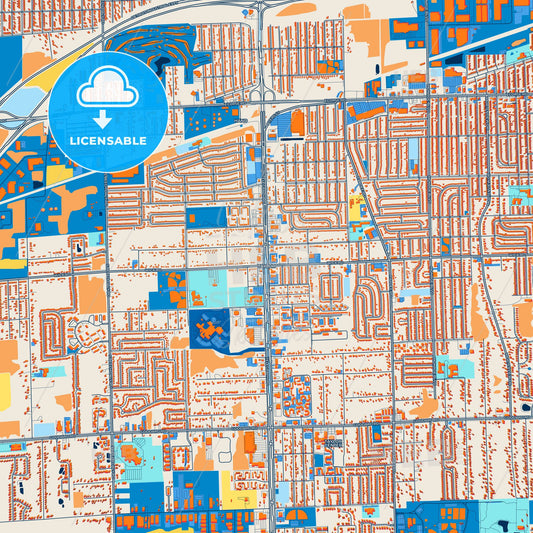 Colorful Taylor Street Map with Labels and Buildings