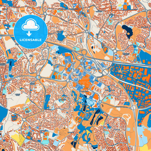 Colorful Telford Street Map with Labels and Buildings