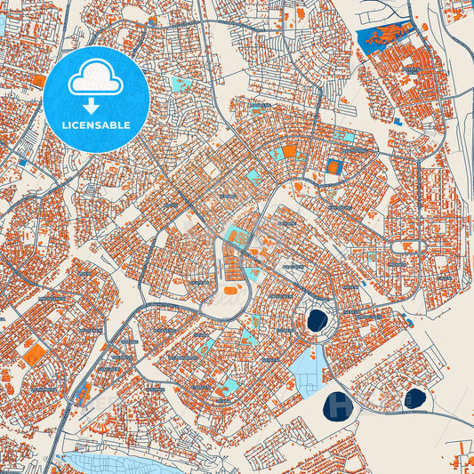 Colorful Tembisa Street Map with Labels and Buildings