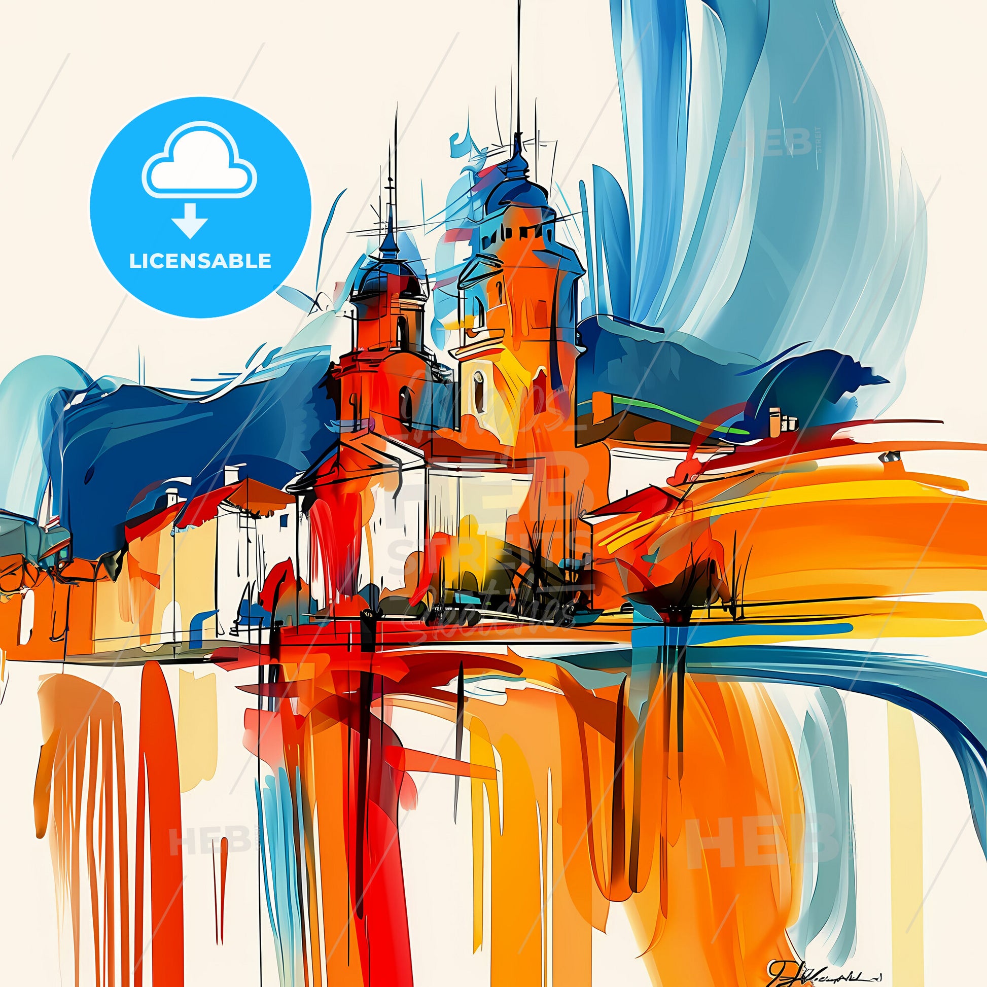 Vibrant Temecula, California - A Painting Of A Building