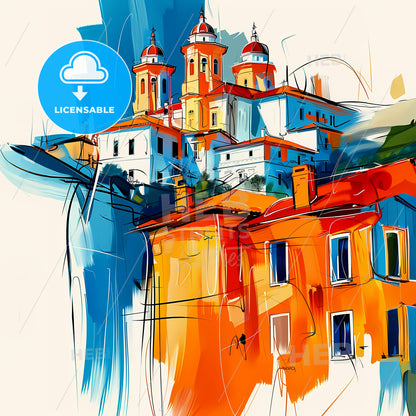 Vibrant Temecula, California - A Painting Of A Building