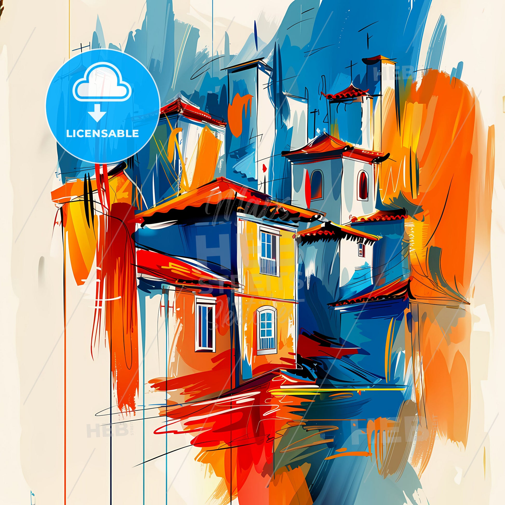 Vibrant Teresina, Brazil - A Painting Of Buildings And Buildings