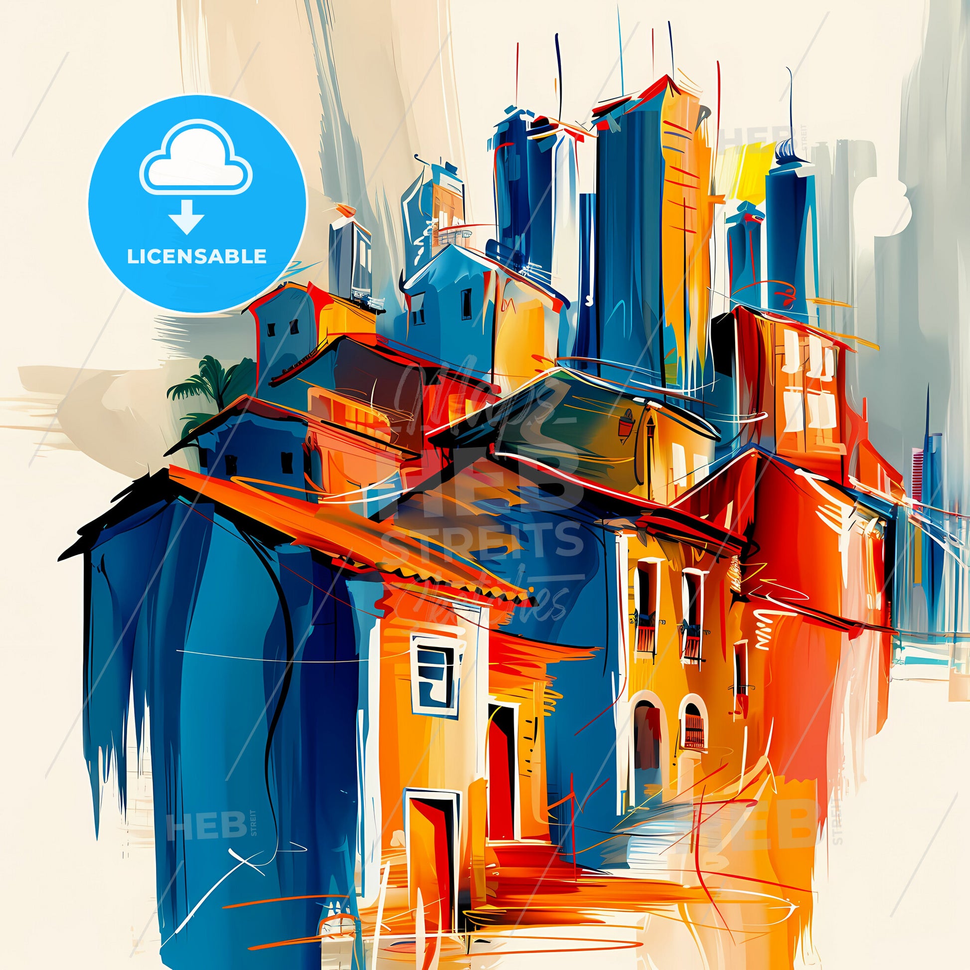 Vibrant Teresina, Brazil - A Painting Of Buildings And Towers