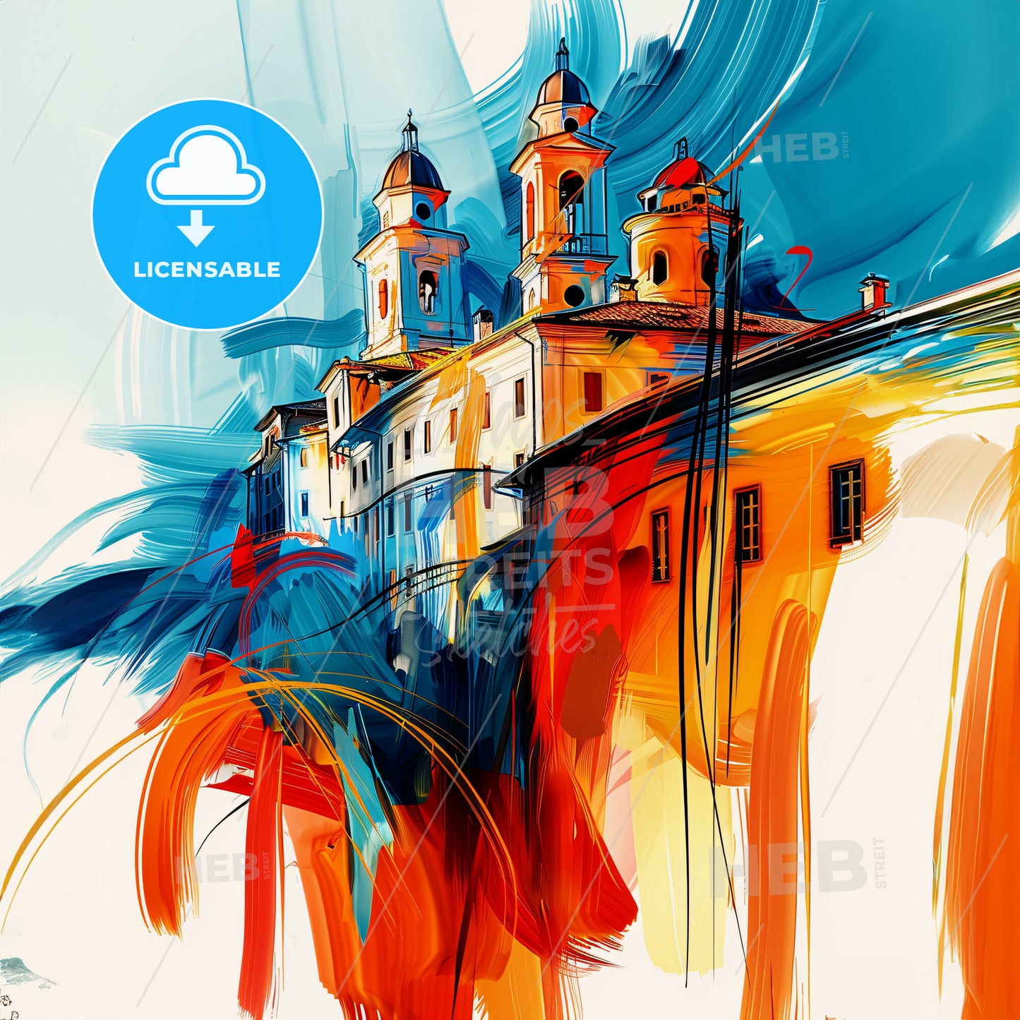 Vibrant Terni, Italy - A Painting Of A Building With Colorful Paint