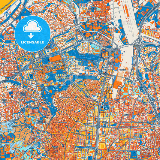 Colorful Tetuán de las Victorias Street Map with Labels and Buildings