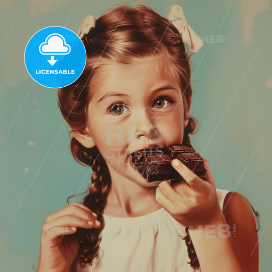 A Girl Eating Chocolate