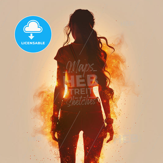 The Birth of Venus - A woman standing in flames