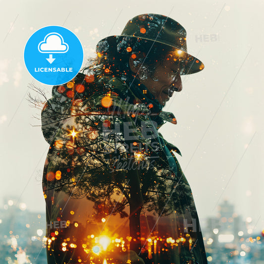 The Color of Sound: A Synesthetic Symphony - A man in a hat and coat