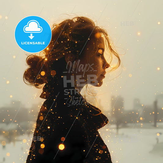 The Geometry of Emotion: Shapes and Feelings - A woman standing in the snow