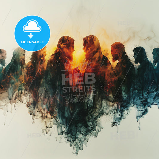 The Last Supper: Before the Food Fight - A group of people in smoke