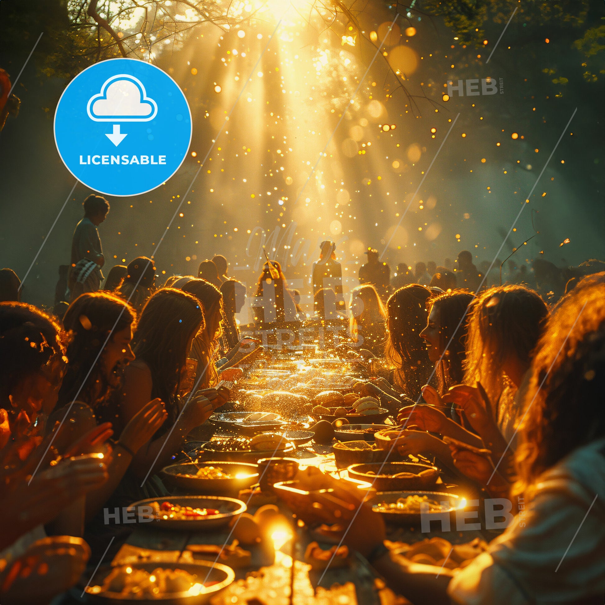 The Last Supper: Before the Food Fight - A group of people sitting at a table with plates of food