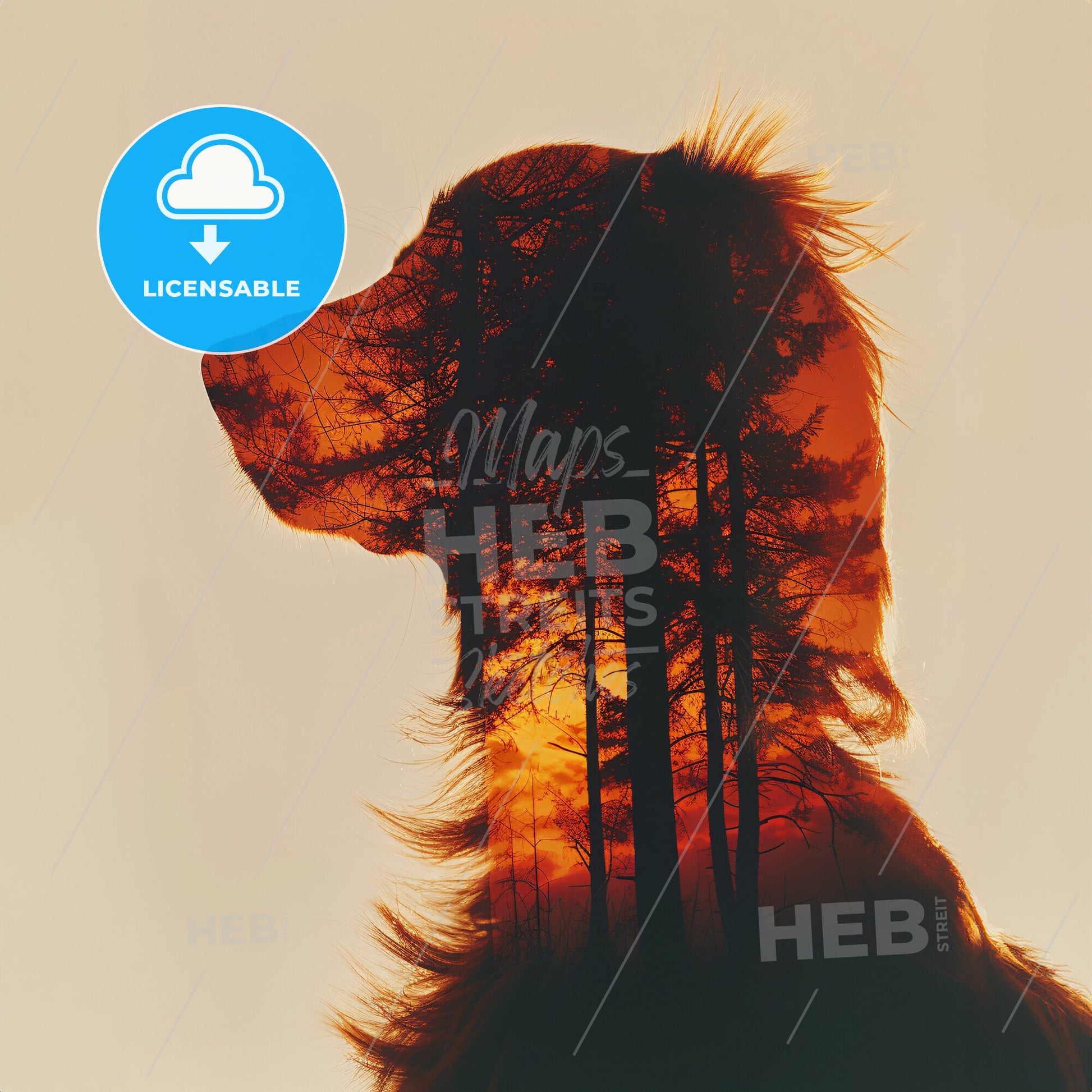 The Snuggle is Real: Puppies at Play - A dog with a tree silhouette