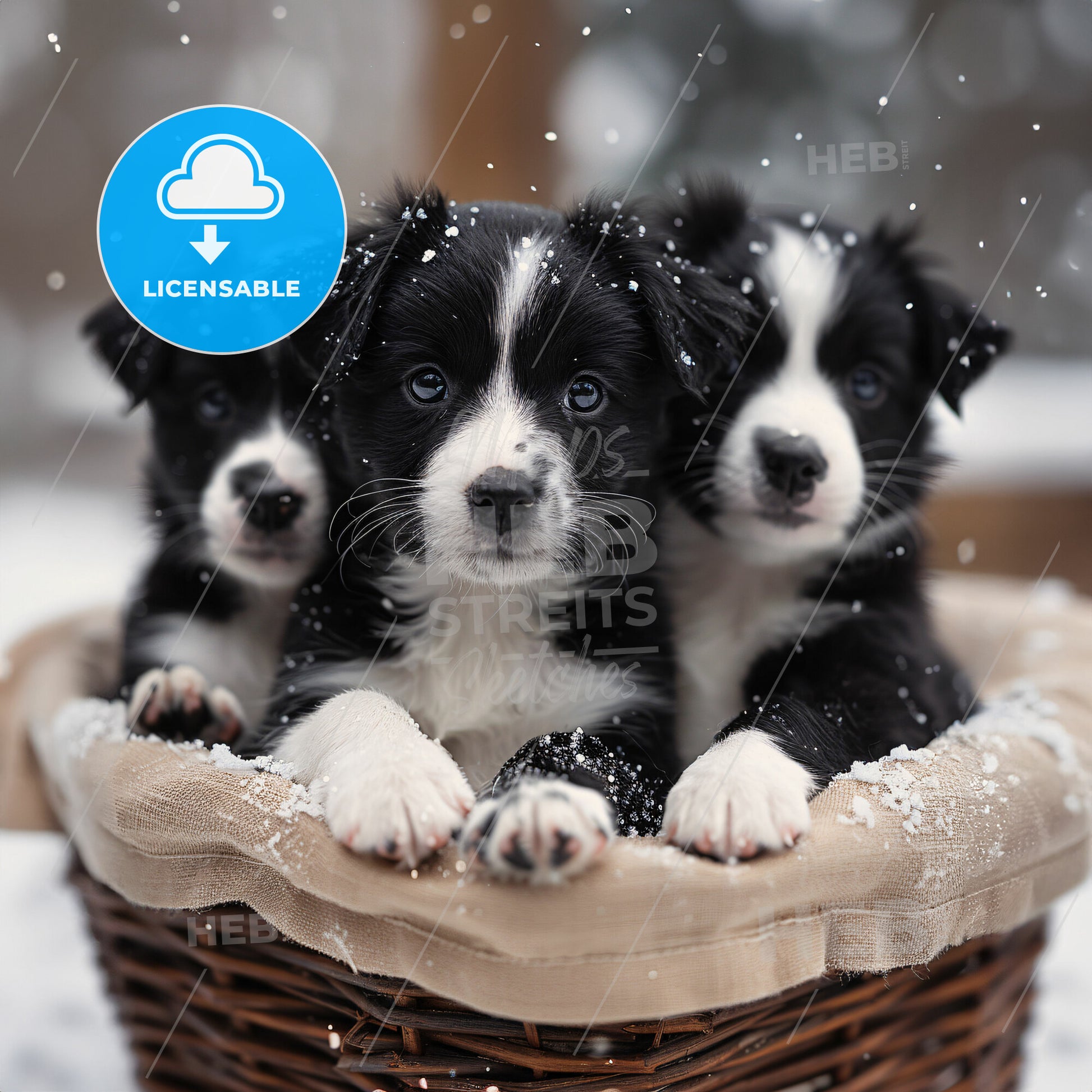 The Snuggle is Real: Puppies at Play - A group of puppies in a basket