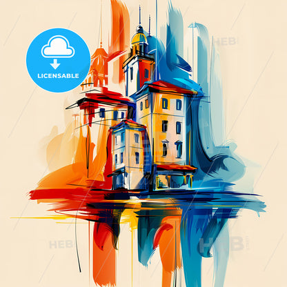 Vibrant Thousand Oaks, California - A Painting Of A Building