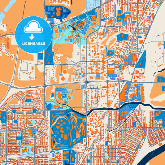 Colorful Thunder Bay Street Map with Labels and Buildings