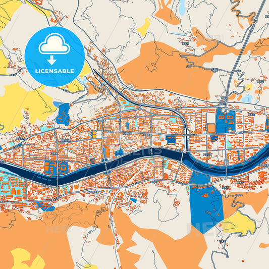 Colorful Tianshui Street Map with Labels and Buildings