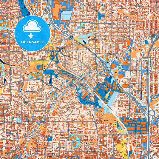 Colorful Tigard Street Map with Labels and Buildings
