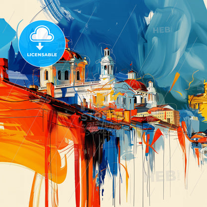 Vibrant Tijuana, Mexico - A Painting Of A Building