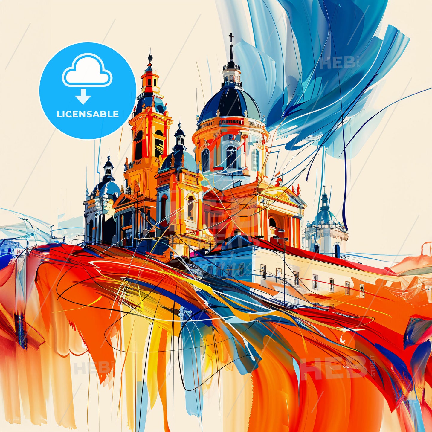 Vibrant Tijuana, Mexico - A Painting Of A Building With Colorful Paint