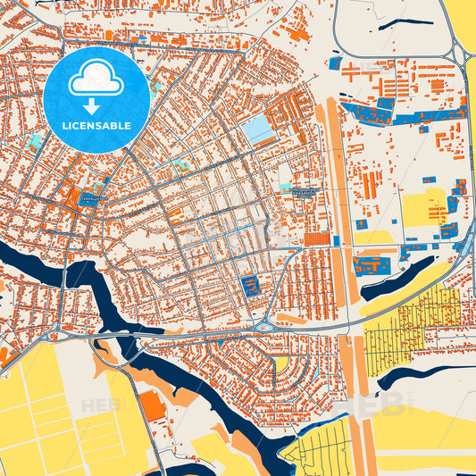 Colorful Timashyovsk Street Map with Labels and Buildings