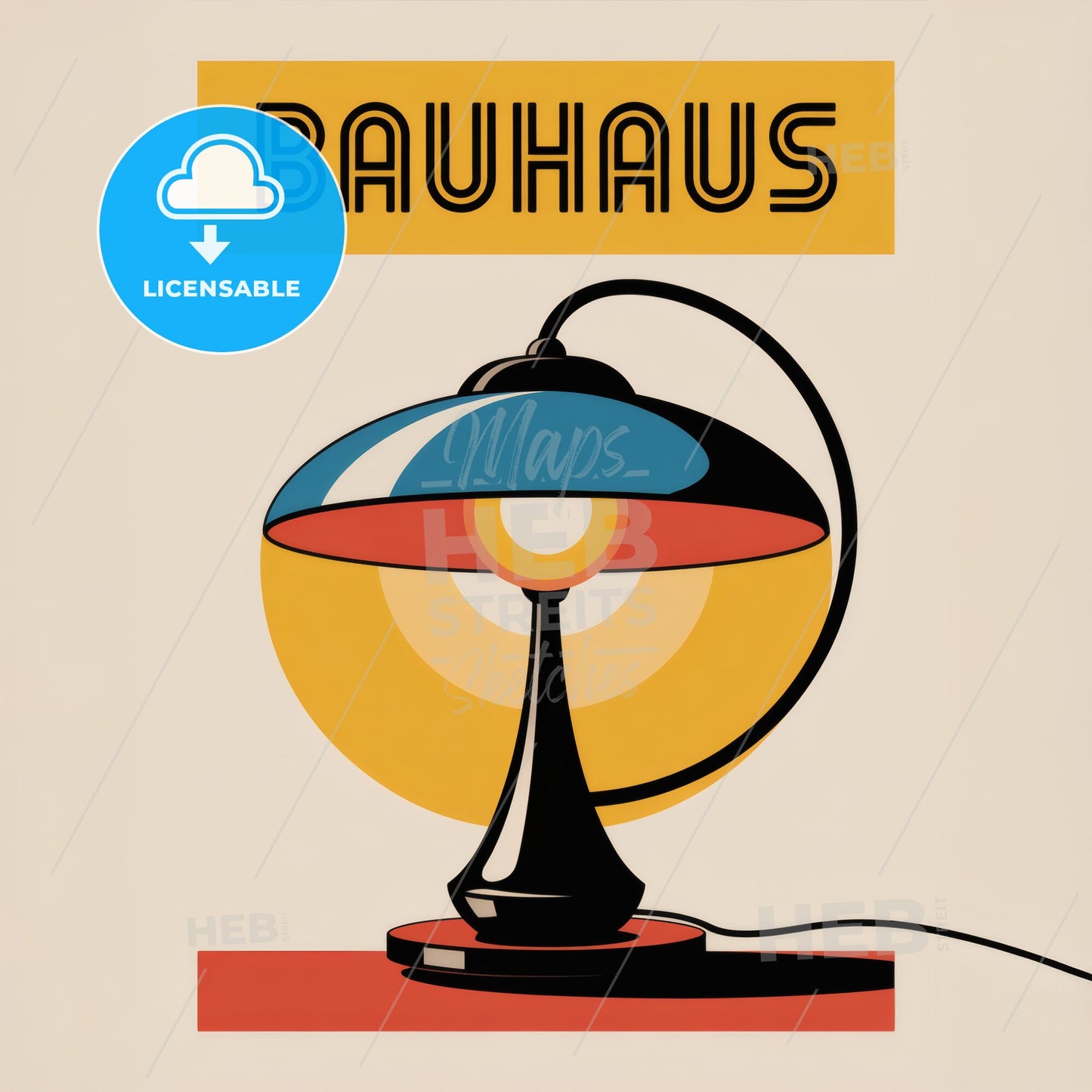Timeless Bauhaus-Inspired Minimalist Lamp Poster - Mid-Century Modern Art Print