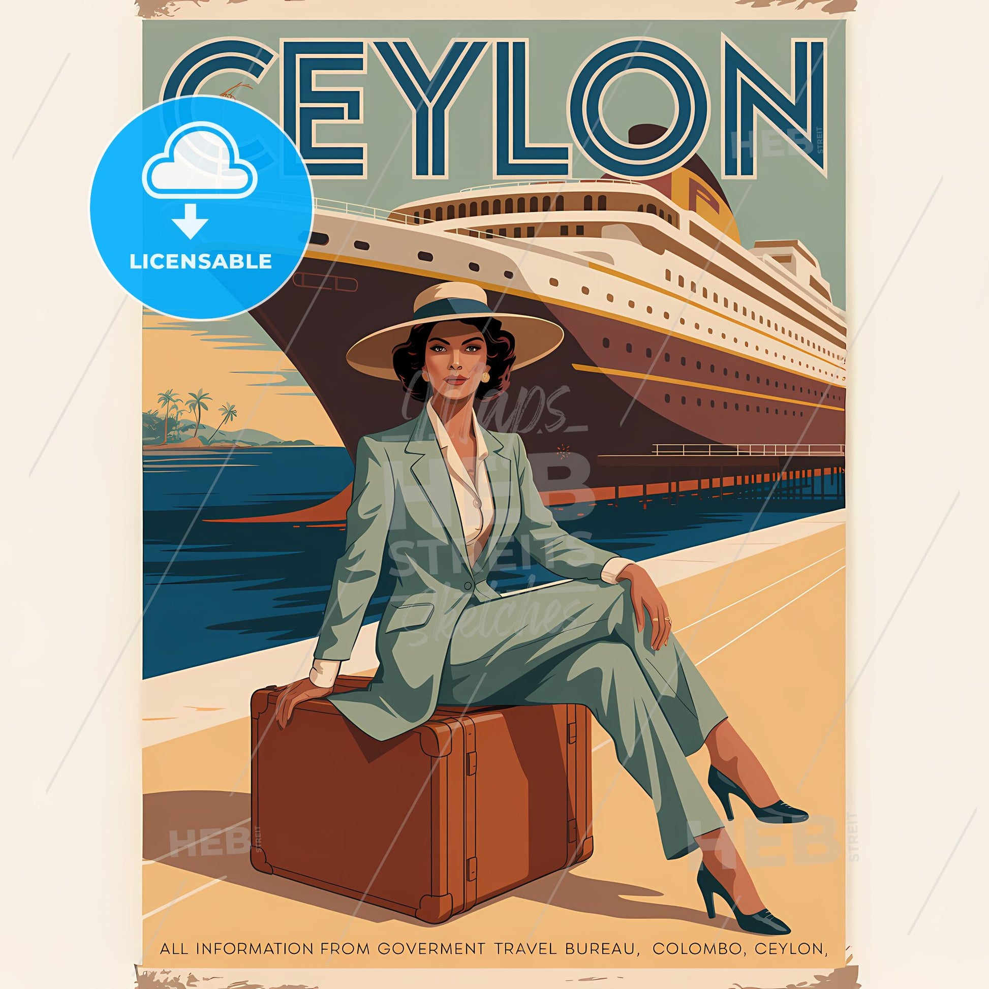 Timeless Ceylon: Retro Art Deco Travel Elegance Unveiled
