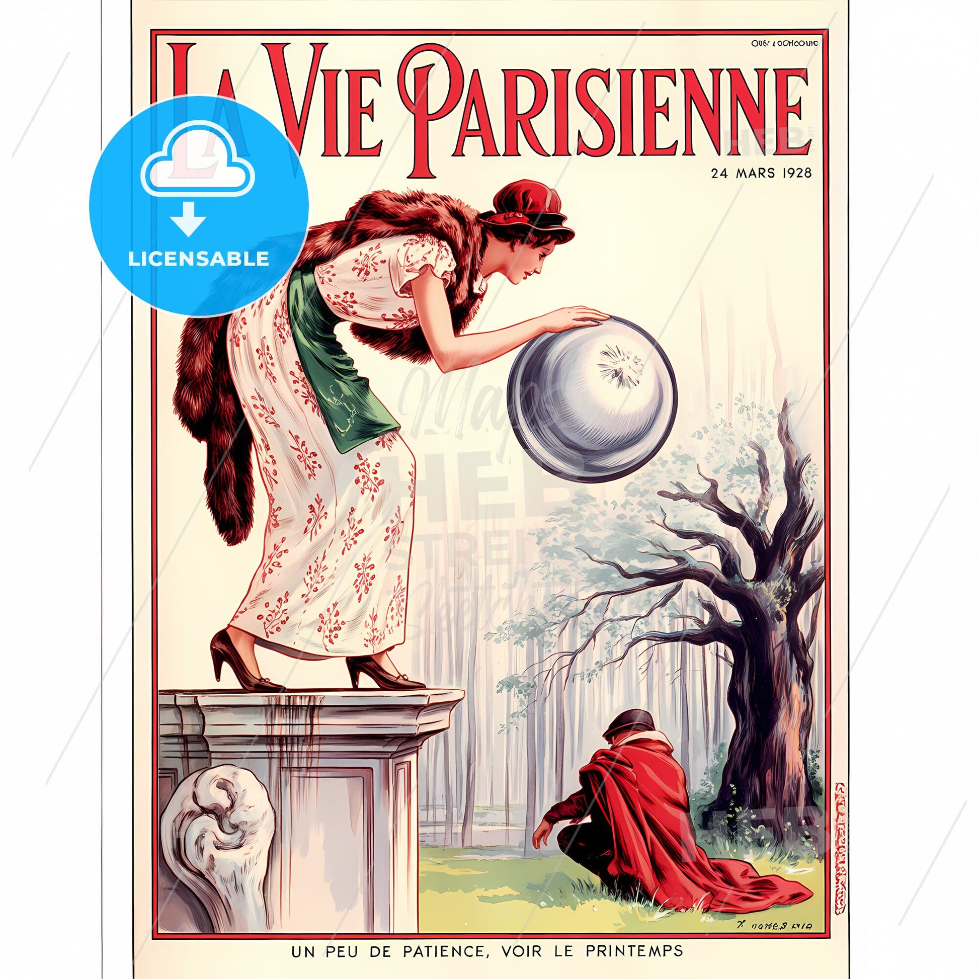 Timeless Elegance: Vintage French Magazine Cover from 1928