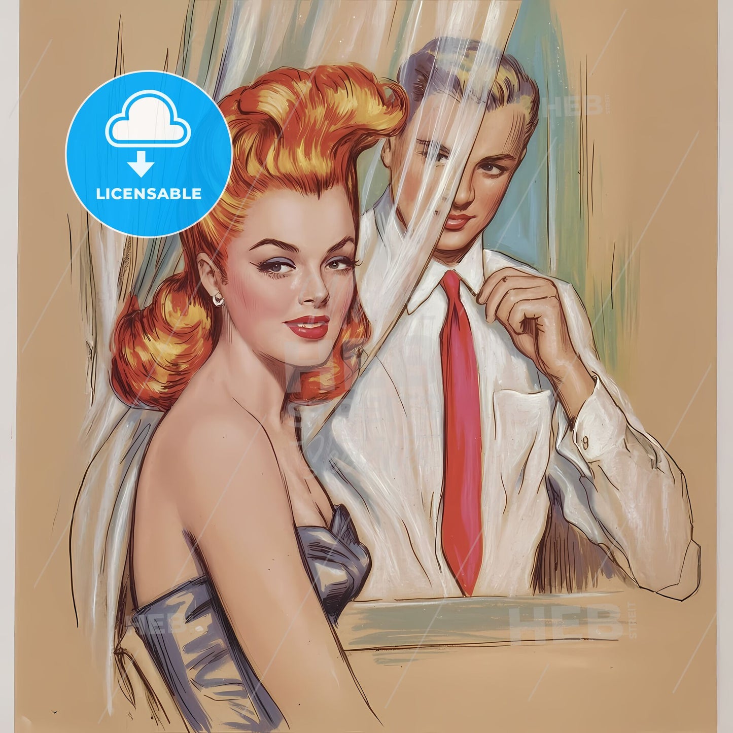 Timeless Elegance: 1950s Glamour with a Fiery Muse