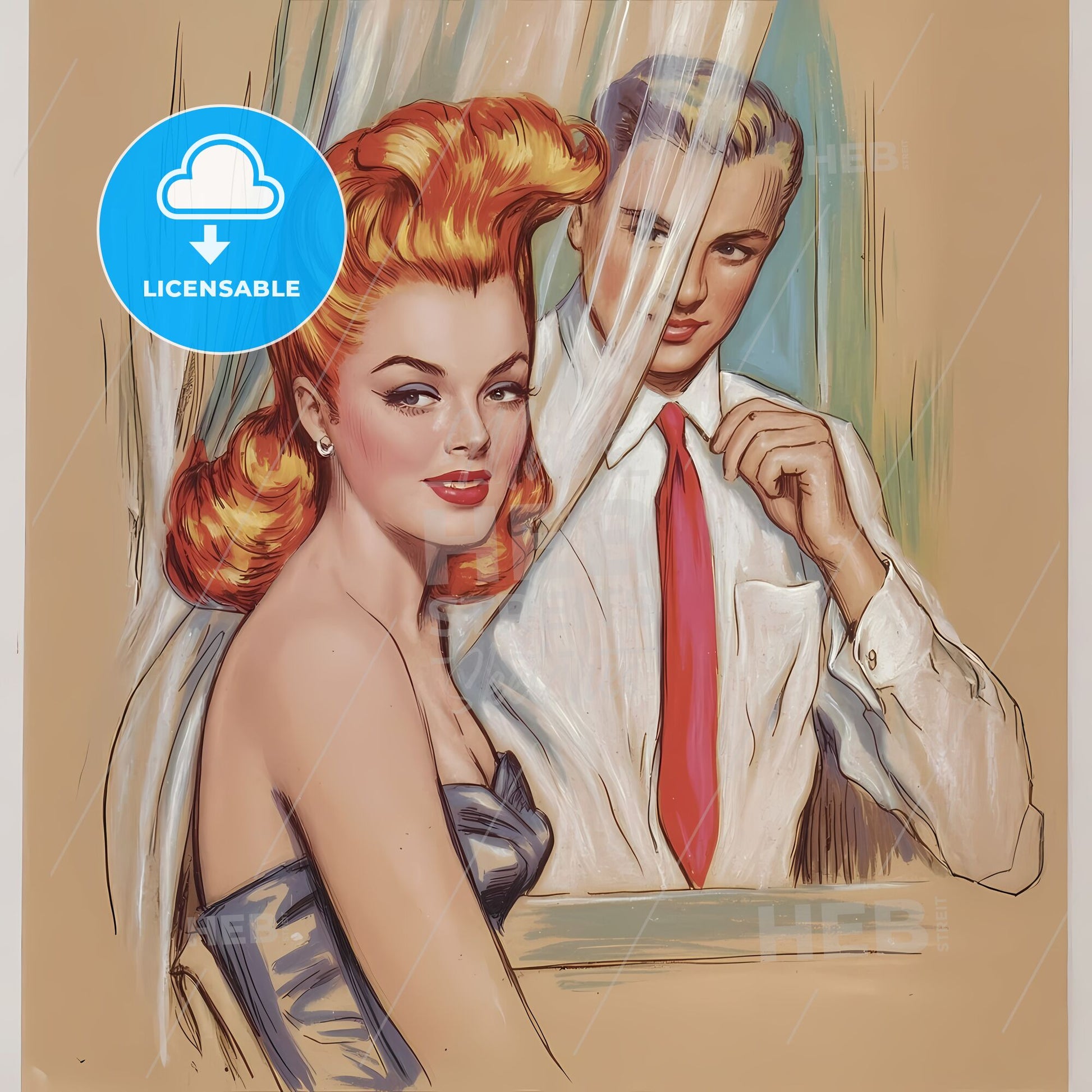 Timeless Elegance: 1950s Glamour with a Fiery Muse