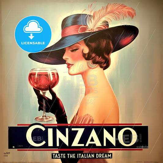 Timeless Elegance: Art Deco Cinzano Aperitif Vintage Poster