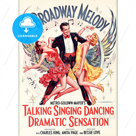 Timeless Jazz Era Elegance: Vintage MGM Broadway Melody Poster