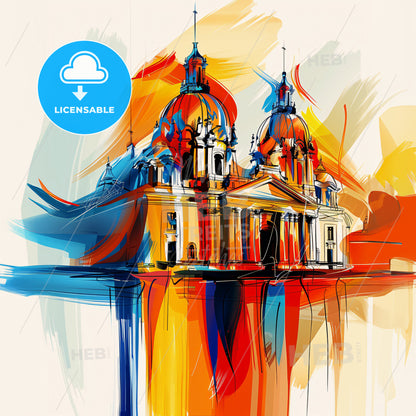 Vibrant Tlalnepantla, Mexico - A Painting Of A Building