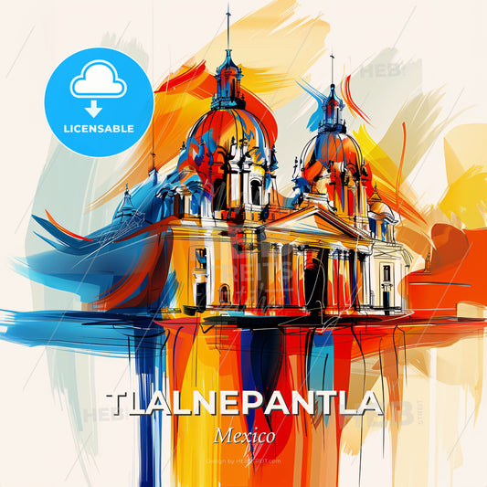 Vibrant Tlalnepantla, Mexico - A Painting Of A Building - Square format print template