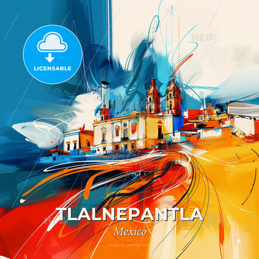 Vibrant Tlalnepantla, Mexico - A Colorful Painting Of A Building - Square format print template