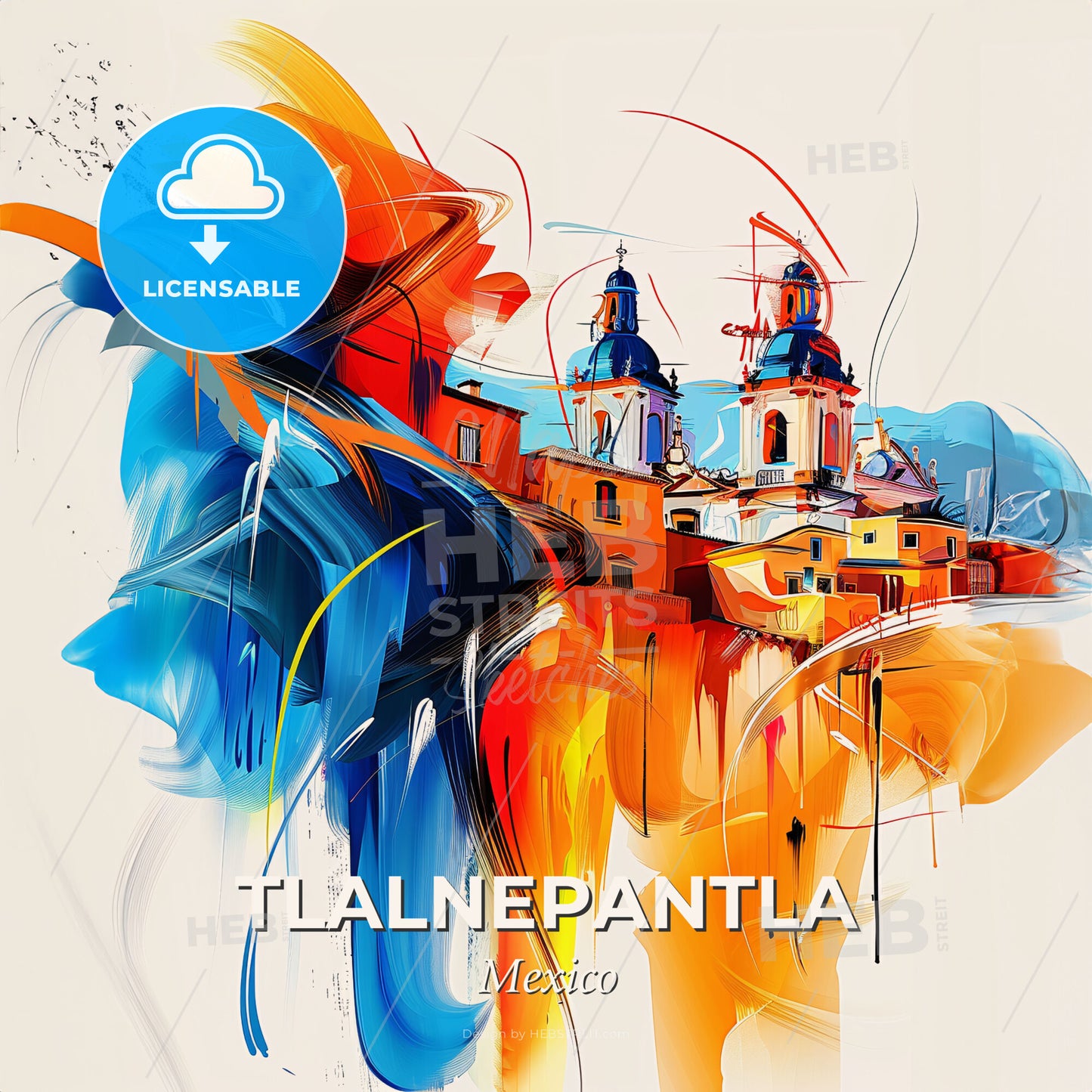 Vibrant Tlalnepantla, Mexico - A Painting Of A Building - Square format print template