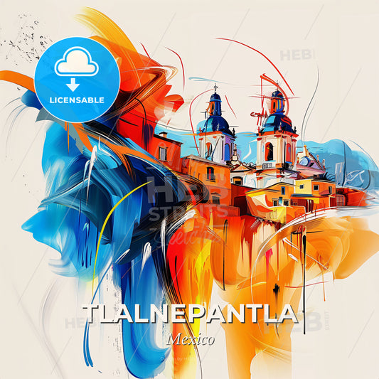 Vibrant Tlalnepantla, Mexico - A Painting Of A Building - Square format print template