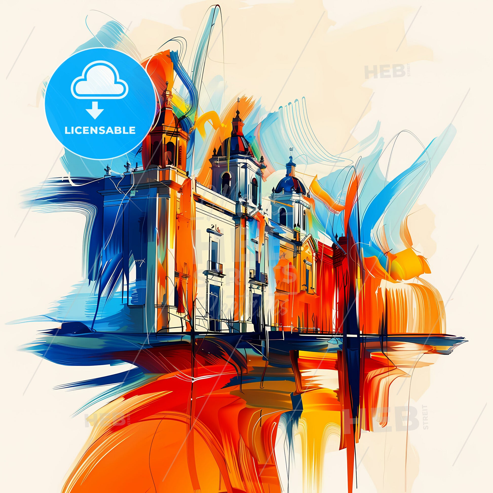 Vibrant Toluca, Mexico - A Painting Of A Building With Colorful Paint