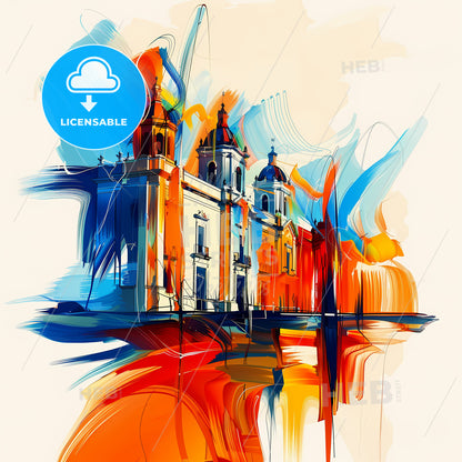 Vibrant Toluca, Mexico - A Painting Of A Building With Colorful Paint