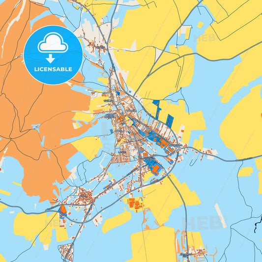 Colorful Tomislavgrad Street Map with Labels and Buildings