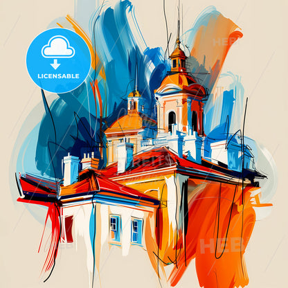 Vibrant Toowoomba, Australia - A Painting Of A Building With A Colorful Background