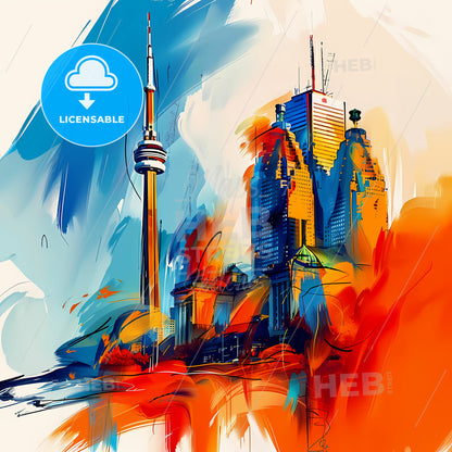 Vibrant Toronto, Canada - A Painting Of A City