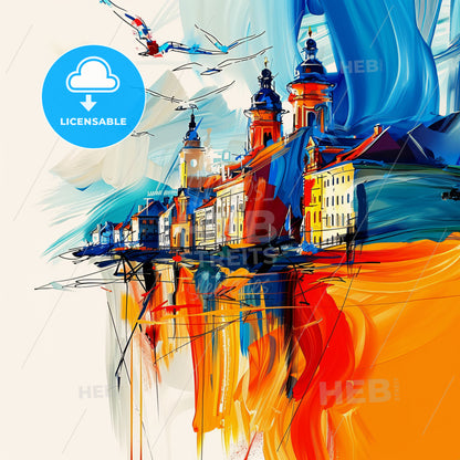 Vibrant Toruń, Poland - A Painting Of A City