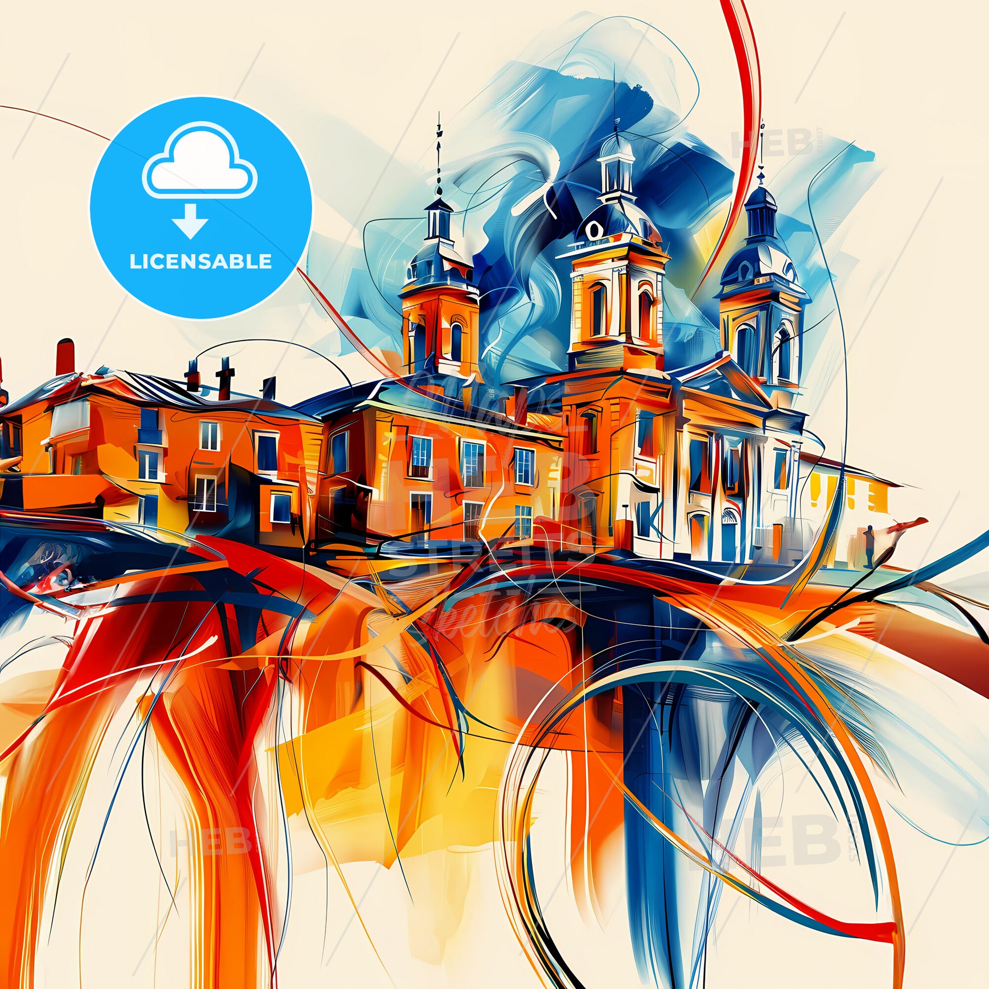 Vibrant Toulouse, France - A Painting Of A Building