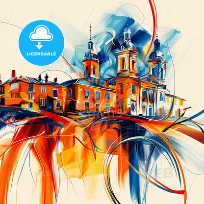 Vibrant Toulouse, France - A Painting Of A Building