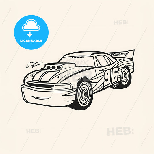 Touring Car - A Black And White Drawing Of A Race Car